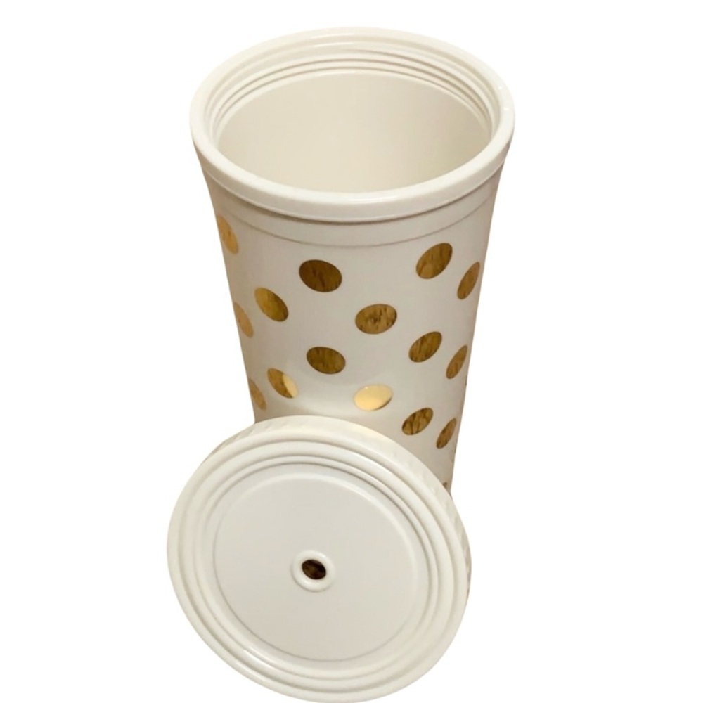 NWOT Kate Spade Gold Polka Dot Tumbler